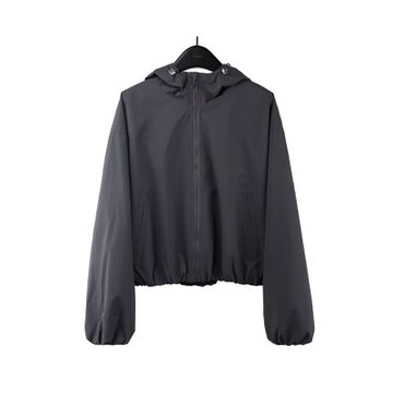 [米蘭精品] 連帽外套休閒夾克-短版寬鬆抽繩收腰女外套4色74kr60