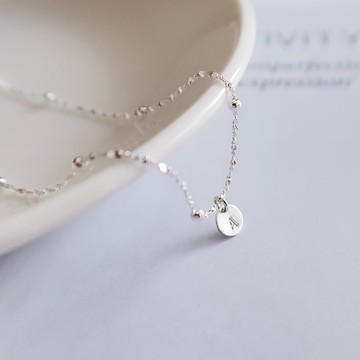 925純銀 波光 點點水珠 客製化刻字 手鍊 免費送禮包裝