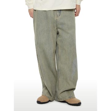 WassupHouse  復古懷舊洗水BAGGY牛仔褲寬松直筒男女款休閑褲