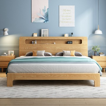優樂悅~北歐純實木床白蠟木日式雙人床現代簡約1.8米主臥床1.5米臥室大床