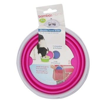 Petmate Bamboo 矽膠旅行碗 - 可折疊便攜式碗  1個