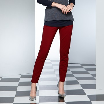 CLL巧玲瓏 素面百搭修身窄管色褲 0001502