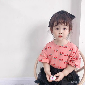 純棉男女童韓版短袖T恤夏季新款上衣中小童裝兄弟姐妹裝中小童短袖 女童上衣 女童短袖 韓式半袖上衣 VFAG