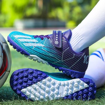 專業兒童足球鞋男童碎釘tf免系帶小學生女孩ag釘人造草地新款訓練