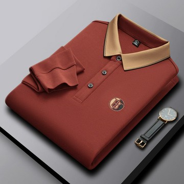 【新款熱賣】特價清倉春秋新款長袖t恤翻領爸爸父親商務休閑通勤男polo衫