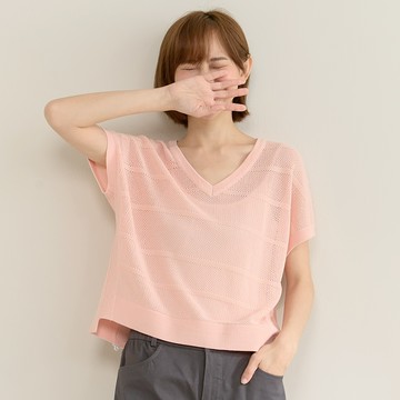 a la sha 蘋果貓條紋針織外搭上衣