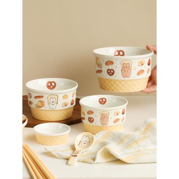 藍蓮花家居日系面包餐具網紅碗盤創意飯碗陶瓷吃面碗家用好看的碗