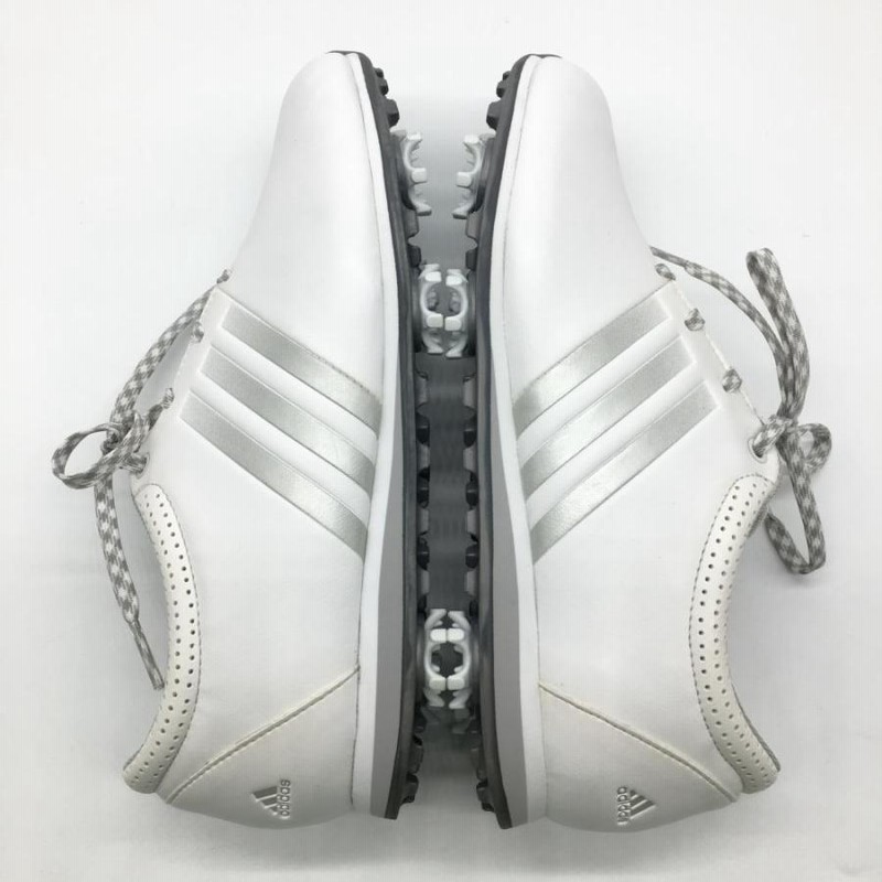 新品】アディダス ゴルフシューズ 白×グレー 671723 替え紐