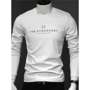 秋冬季免燙長袖t恤男圓領打底衫修身休閑男裝T恤薄款衣服內搭潮流