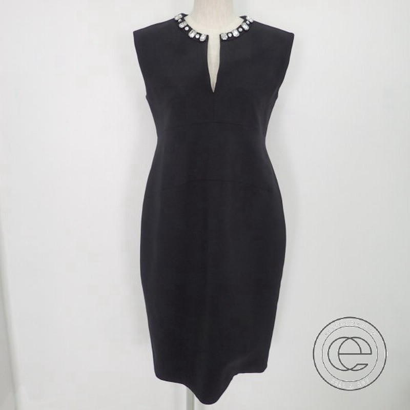 18aw Yoko Chanヨーコチャン Ycd 318 396 Bijou Slit Line Dress ノースリーブビジューネックドレス ワンピース 38 ブラック 通販 Lineポイント最大0 5 Get Lineショッピング