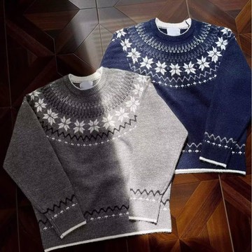 時尚潮流圓領針織衫男潮牌帥氣秋冬新款氣質緊身上衣男