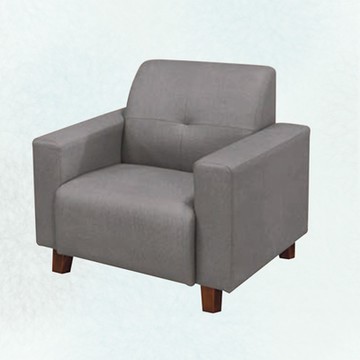 文創集 賽拉灰耐磨皮革單人座沙發椅-84x79x86cm免組