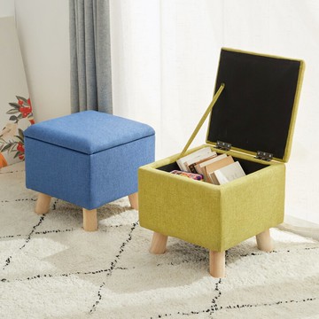 儲物矮凳 家用收納小凳子多功能現代可坐儲物凳箱客廳沙發凳門口布藝換鞋凳【MJ6162】