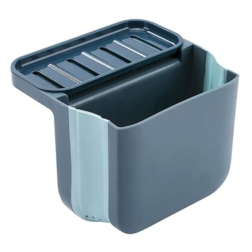 廚房乾濕分離水槽可掛式置物籃瀝水籃 PP+TPR+吸盤PVC材質  藍色  1個