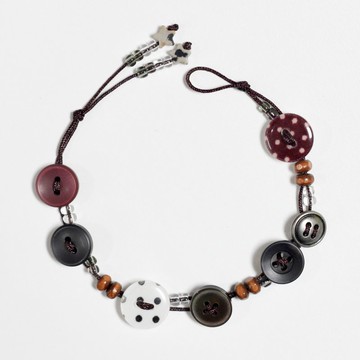 紫色點點鈕扣手鍊