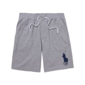 Polo Ralph Lauren RL 熱銷刺繡大馬透氣網布棉短褲-灰色