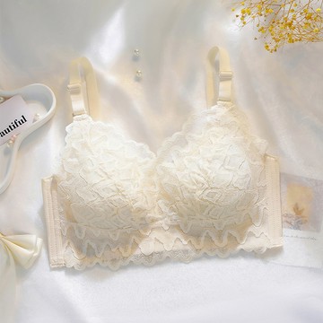 【Amhome】和顏悅色無鋼圈內衣蕾絲薄款聚攏收副乳調整型胸罩內衣 # 115736(現貨+預購)