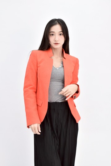 (M) zara質感棉質純棉橘色外套