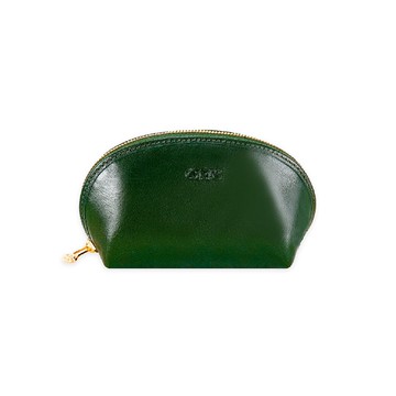 義大利植鞣革貝殼造型零錢包(綠色)