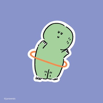 jurawrsic 恐龍呼拉圈防水全息塗層 PVC 模切貼紙