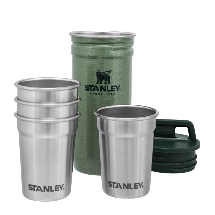 Stanley Adventure Nesting Shot Glasses Set 0.59ML Hammertone Green BPA Free Stainless Steel Shot Glasses Packable Thanks to Nesting System Dishw