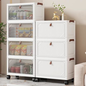 跨境38/48寬家用透明鞋柜入戶雜物收納柜可折疊可移動翻蓋收納箱