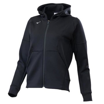 Mizuno 美津濃 連帽外套 女裝 針織 防曬 拉鍊口袋 黑 32TCC73109