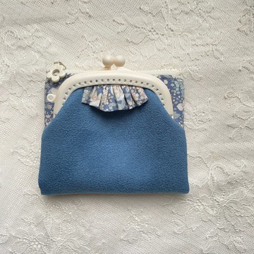 仿麂皮小荷葉系列口金拉鍊2用包升級版2.0