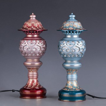 臺灣純銅供佛燈佛供燈佛燈一對插電家用led長明燈佛前燈供神像燈