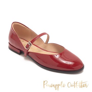 Pineapple Outfitter-FICO 相見恨晚自然弧線瑪莉珍鞋-鏡紅色