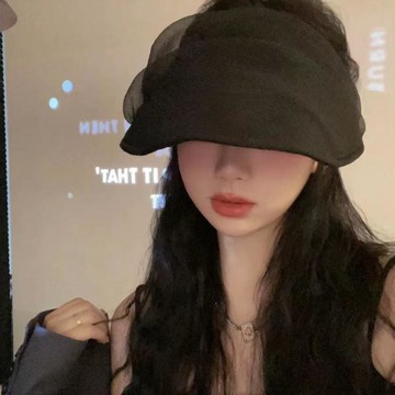 臺灣出🔥🔥歐根紗新款網紗空頂防曬帽女夏季防紫外線顯臉小百搭遮陽帽子戶外