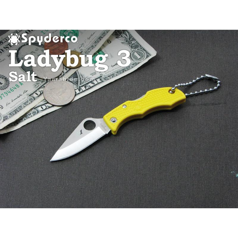 スパイダルコ LYLP3 レディバグ3 ソルト 直刃 イエロー 折り畳みナイフ Spyderco Ladybug SALT