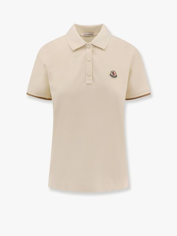 Cotton polo shirt with logo patch - MONCLER - gender_Woman