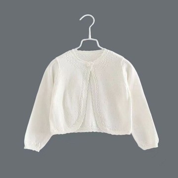 女童披肩外套配裙子嬰兒女寶寶夏季薄款冰絲針織開衫公主裙外搭