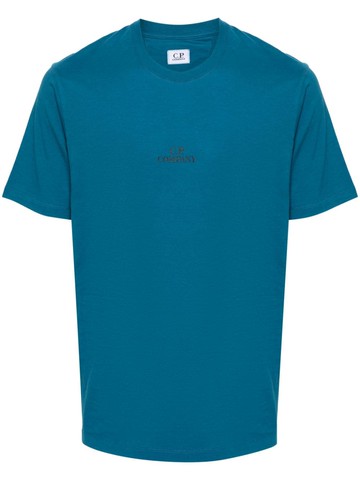 C.P. Company - logo-print cotton T-shirt - men - Cotton - S - Blue