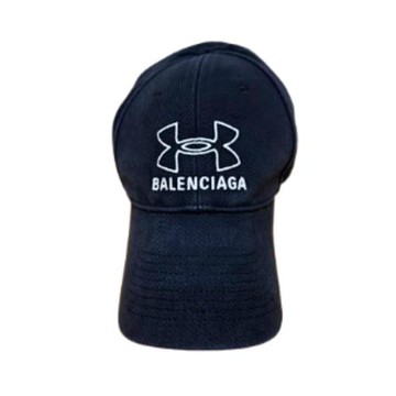【BALENCIAGA 】巴黎世家 UNDER ARMOUR 聯名款 刺繡棒球帽 黑色 - 807145 410B2 1160