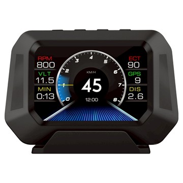 FLYone P21 多模式汽車抬頭顯示器 OBD2 + GPS + 坡度儀 HUD雙系統 4吋  1個  黑色