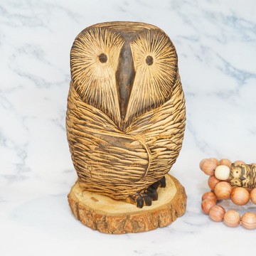 肖楠大草鴞木雕貓頭鷹-郭國慶原創