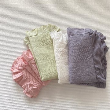 絎縫全棉高溫水洗枕套花邊款 韓式純棉夾棉枕頭套一對裝單人枕用