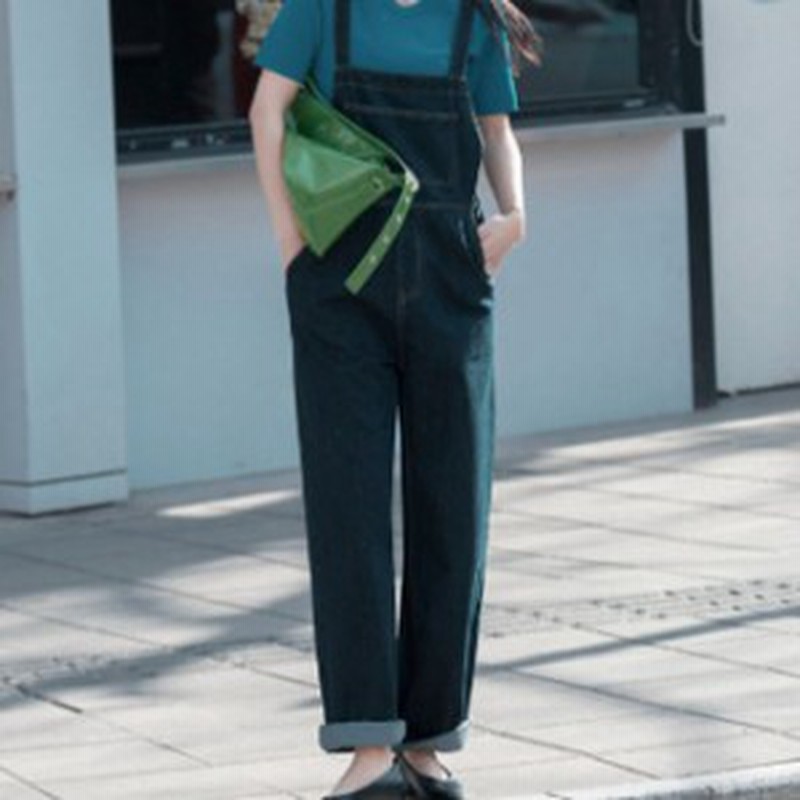 サロペット オーバーオール デニム レディース デニムパンツ ワイドパンツ オールインワン ロング丈 無地 ジーンズ シンプル カジュアル 通販 Lineポイント最大1 0 Get Lineショッピング