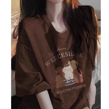 【Veee】100%純棉 t恤 短袖上衣 長版上衣 ins 風 ins 風衣服 oversize  純棉 t恤 女生短袖