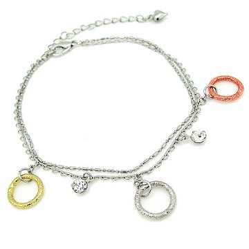 【Charme】韓國新品 三色甜甜圈 水晶鑽 腳鍊