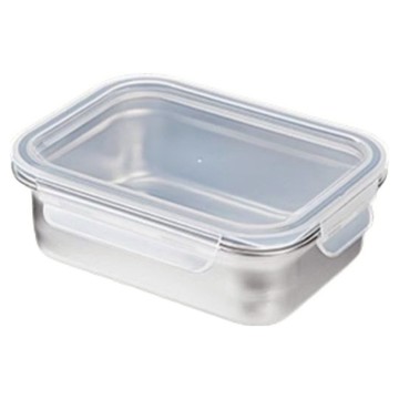 SHIMOYAMA 卡扣式304不鏽鋼保鮮盒 1.2L  1個  保鮮盒 + 蓋子