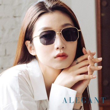 【ALEGANT】歐美輕奢星空黑雙樑設計飛官款墨鏡/UV400太陽眼鏡