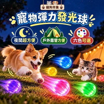 ☀️貓狗市集☀️發光球 彈力球 耐咬球 狗狗玩具 可水洗