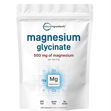 美國代購！原裝正品MicroIngredients甘氨酸鎂100％螯合高吸收500mg/份240粒