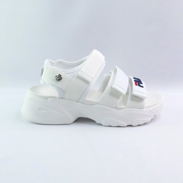 FILA 5S316Y132 女 運動涼鞋 TAPERED SANDALS 魔鬼氈可拆設計 白【iSport愛運動】