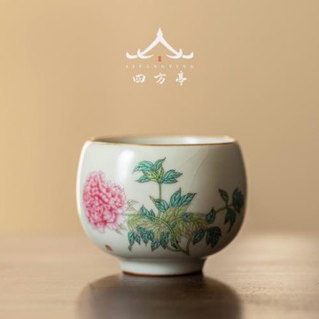 汝窯茶杯小號喝茶杯子套裝開片養功夫茶具茶碗茶盞個人單杯高檔