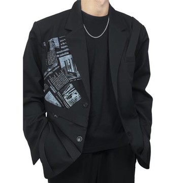 FLEE BASEMENT 春秋百搭顯瘦OVERSIZE西服長袖休閑黑色西裝外套