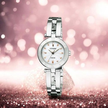 CITIZEN 星辰錶 WICCA系列 光動能 手鐲式造型腕錶 女錶 手錶-15-1572-01白24mm